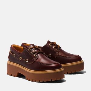 Timberland Burgundy Leather Platform Shoes